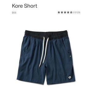 Men’s Vuori Core Shorts Blue Lined 7 in. Inseam Size XL